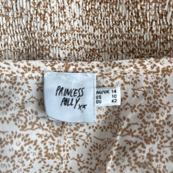 Princess Polly Cream Smocked Sundress with Long Bishop Sleeves - Picture 6 of 7